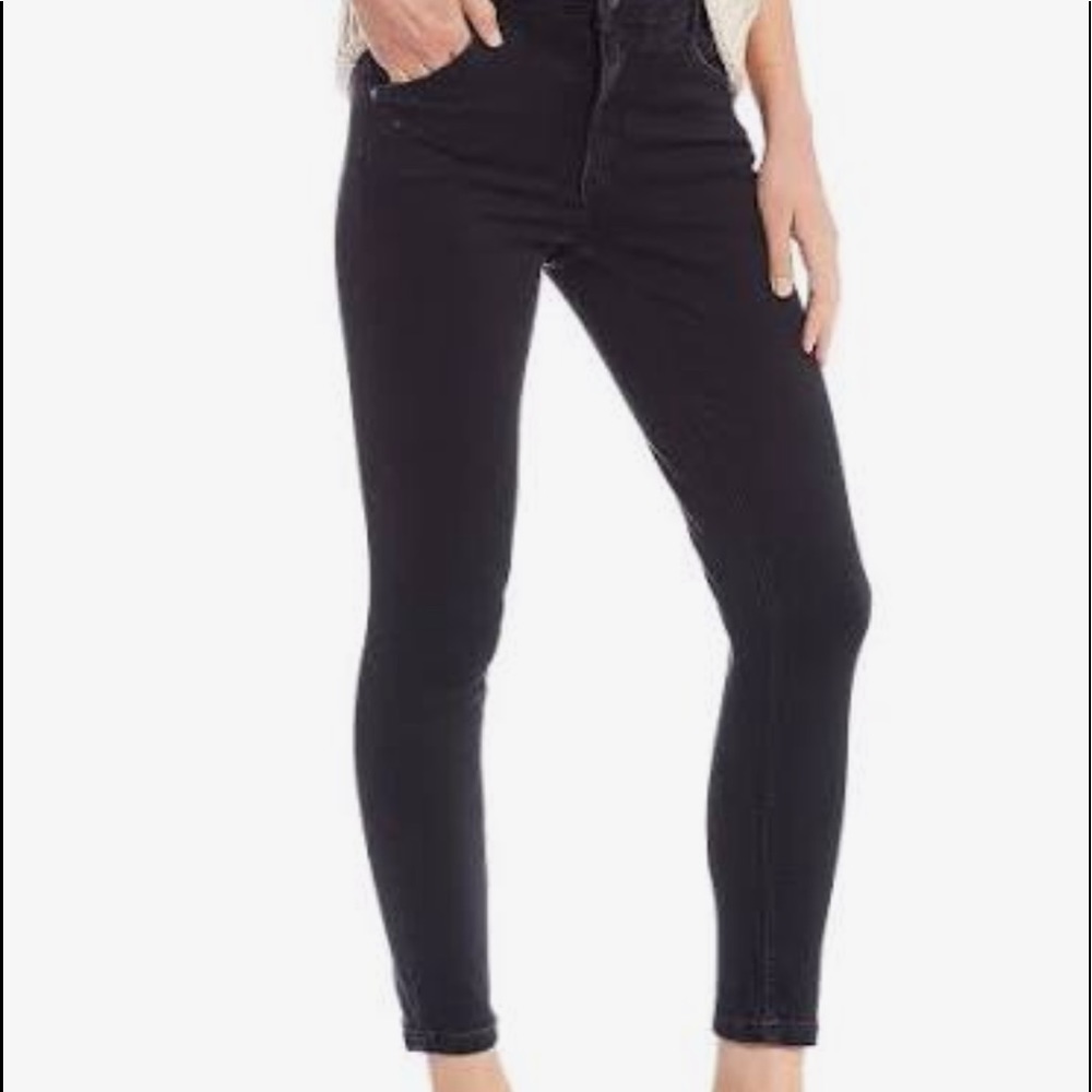 Free People black mid rise skinny jeans 24 R NWOT